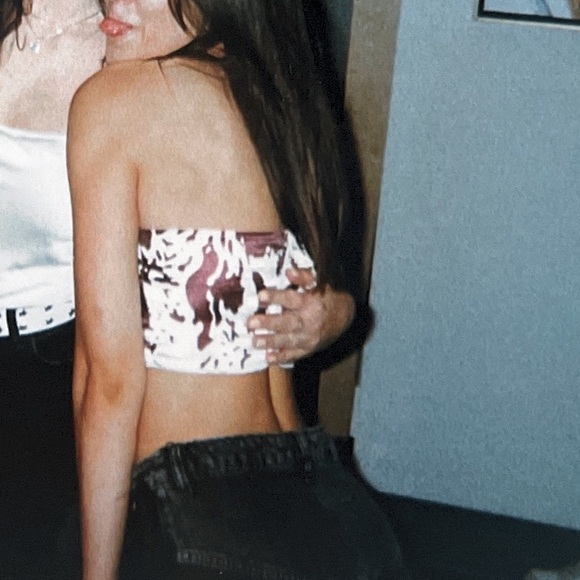 Revolve cow print strapless top - Picture 5 of 5